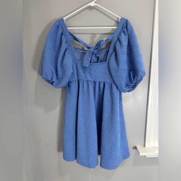 Free People Blue Violet Mini Dress size M sundress sun dress summer beachy - Picture 9 of 14